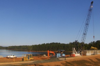 Spreading Stone at Lake Townsend Dam