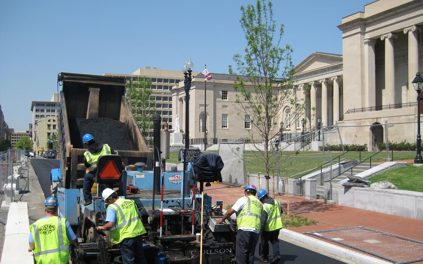 Ruston Paving in Northern VA installing asphalt at DC District Courthouse in Washington