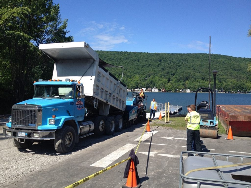Ruston Paving installing asphalt at Honeoye Boat Launch
