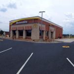 Newly paved McDonald's parking lot