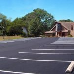 Newly paved church parking lot