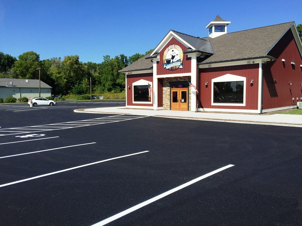 Finished photo of the paving project at Cheshire Farms Creamery Canandaigua