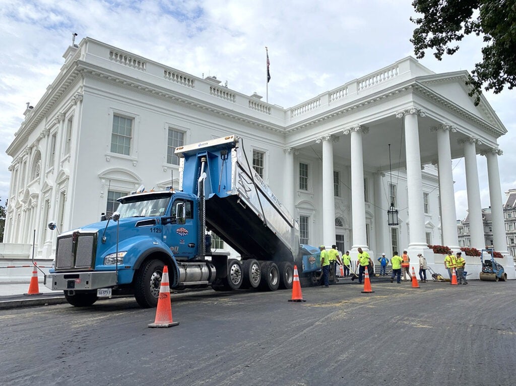 Paving White House (left side)