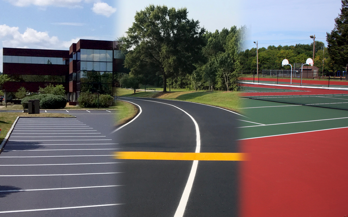 Parking lot roadway and athletic court image
