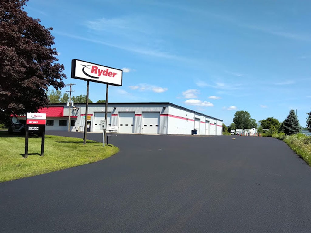 Entrance road for Ryder Truck Rental in Marcy NY