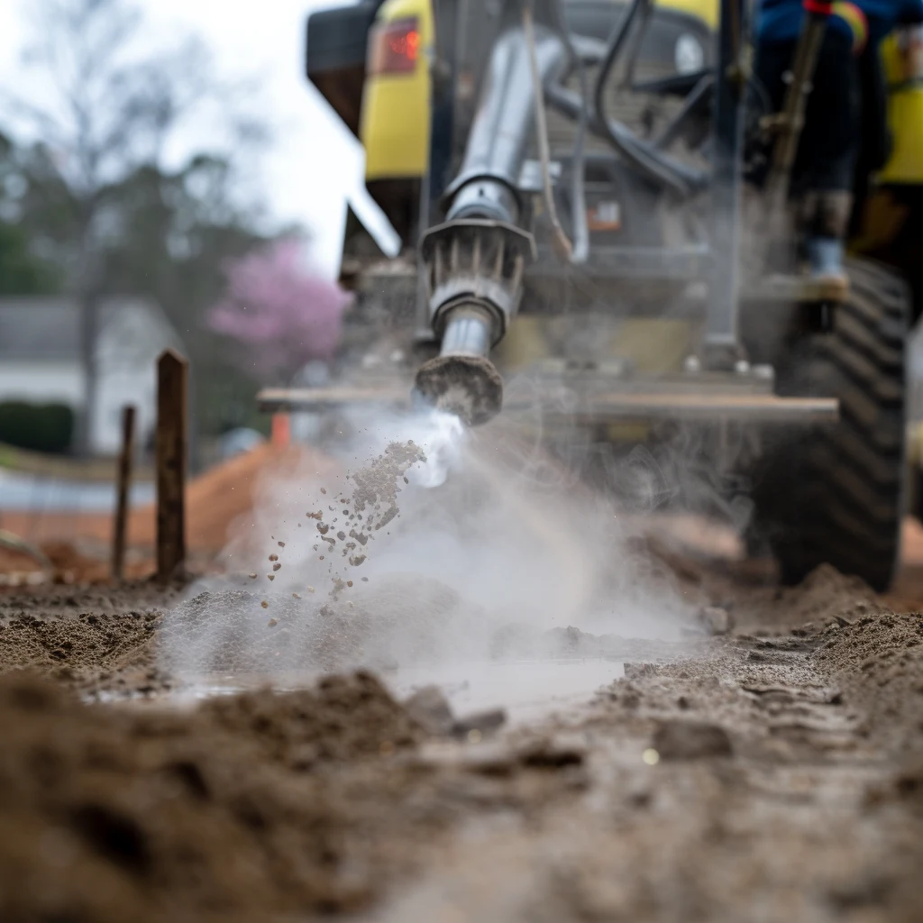 Ruston Paving equipment completing soil drying and stabilization