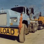 Ruston Paving Mack tractor lowboy and Blaw Knox paver