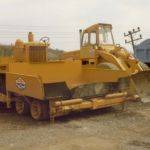 Ruston Paving Blaw Knox asphalt paver and Caterpillar loader
