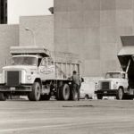 Ruston Paving's vintage International dump truck and roller in Syracuse