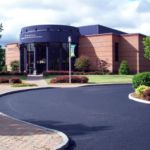 Freshly paved campus roadway at LeMoyne College Syracuse