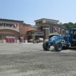 Ruston Paving grading stone subbase at Safeway in Falls Church