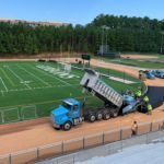 Ruston Paving crew paves the track at Cardinal Gibbons High School in Raleigh, NC