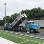 Ruston Paving crew in Northern VA paves the running track at Chantilly High School in Chantilly, VA