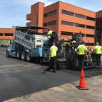 Ruston Paving installing asphalt layers at Paychex in Rochester, NY