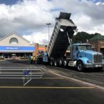 Ruston Paving crew paves the parking lot at Townridge Plaza Raleigh, NC