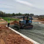 Installing stone subbase at the Twin Lakes Skilled Healthcare Facility in Burlington, NC